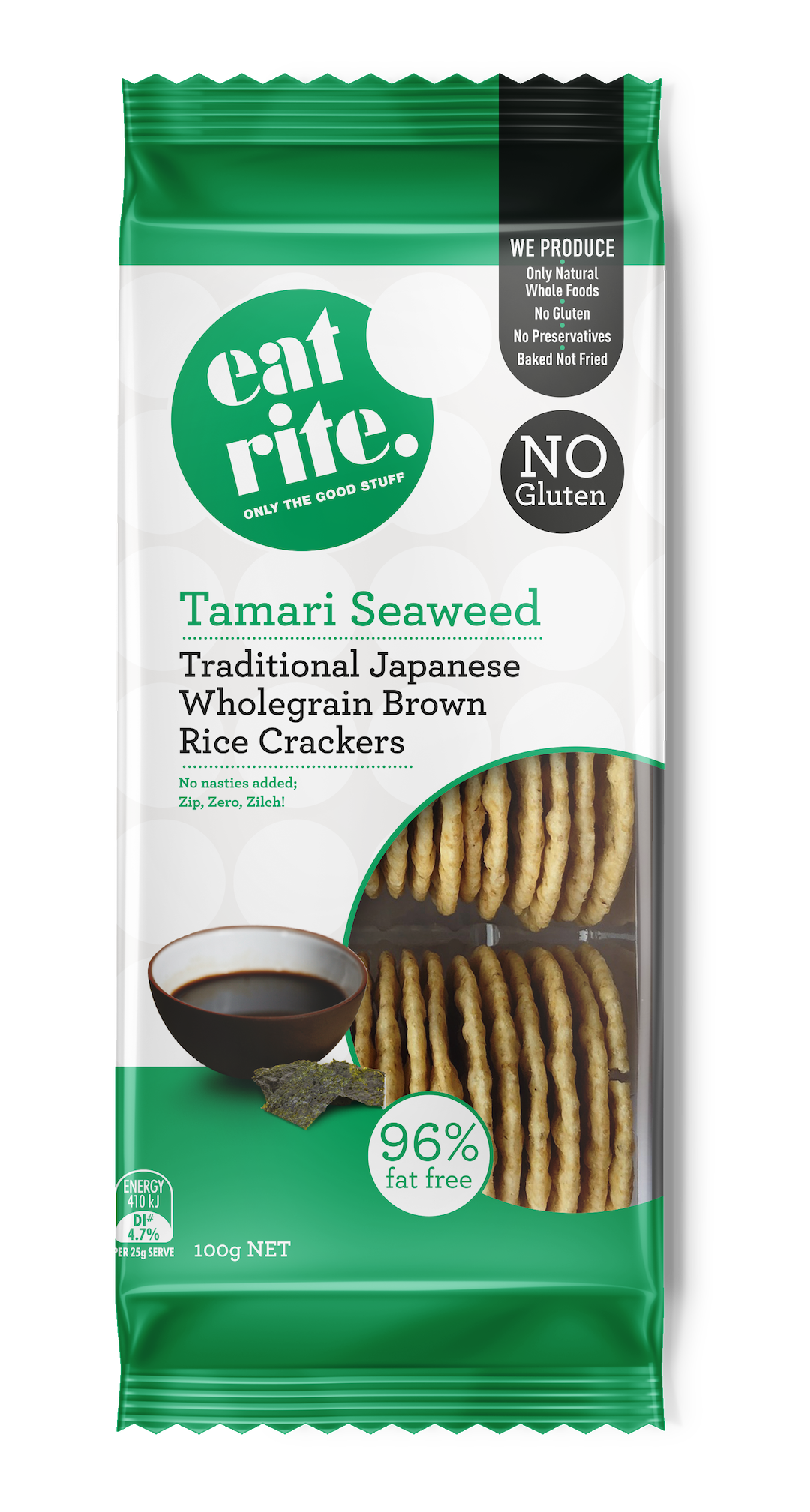 Wholegrain Brown Rice Tamari Seaweed Crackers