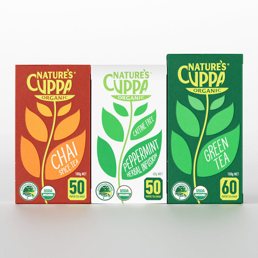 2D Front View of Nature's Cuppa Beat The Bloat Tea Pack