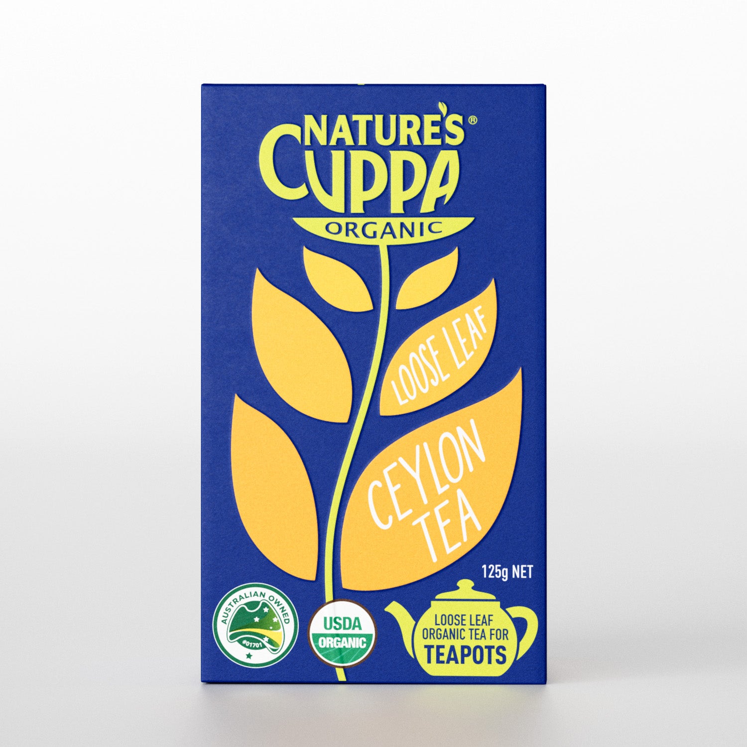 2D Front View of Nature's Cuppa Organic Ceylon Loose Leaf Tea 125g