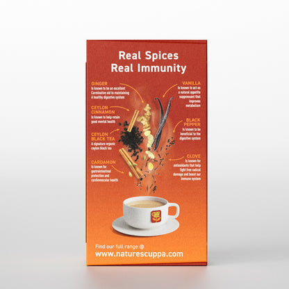 2D Back View of Nature's Cuppa Organic Chai Spiced Tea Bags 50