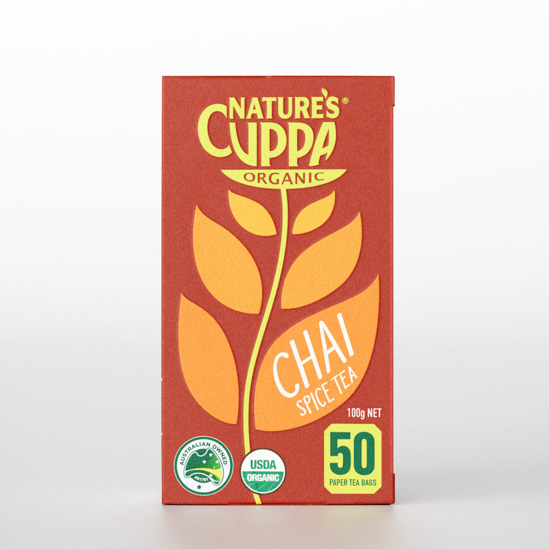 2D Front View of Nature's Cuppa Organic Chai Spiced Tea Bags 50