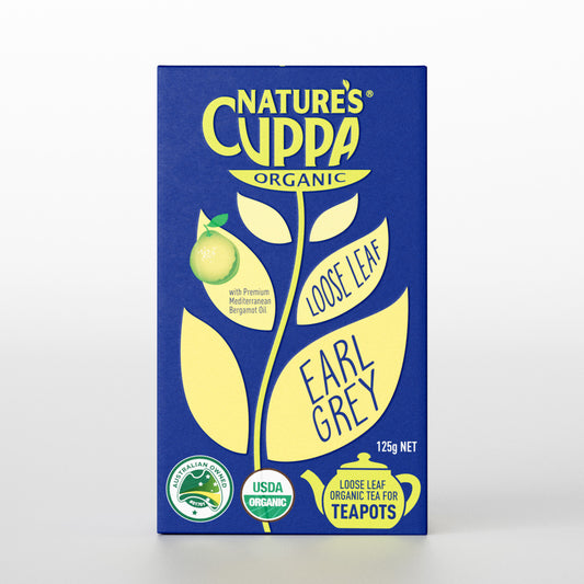 2D Front View of Nature's Cuppa Organic Earl Grey Loose Leaf Tea With Pure Bergamot Oil 125g