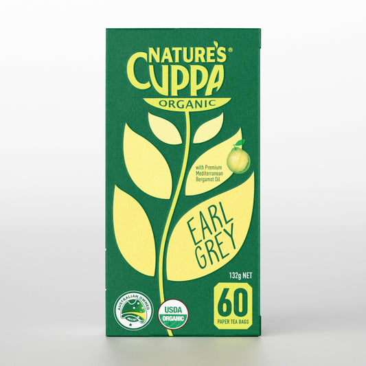 2D Front View of Nature's Cuppa Earl Grey Tea Bags With Pure Bergamot Oil 60