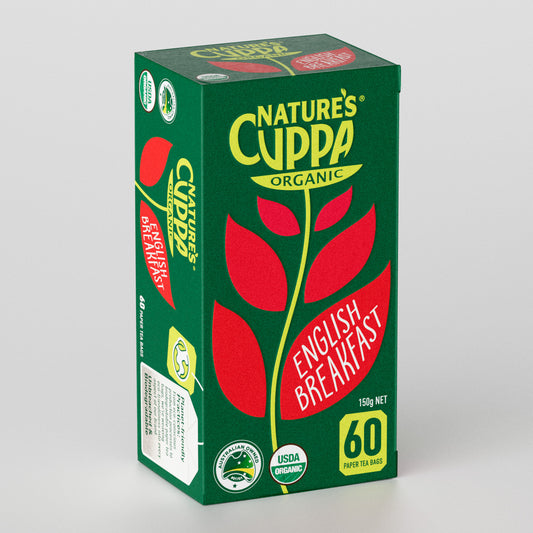 3D Front View of Nature's Cuppa Organic English Breakfast Tea Bags 60