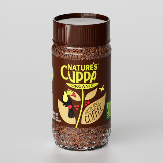 3D Front View of Nature's Cuppa Organic Freeze Dried Instant Coffee 100g