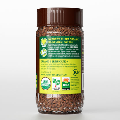 2D Back View of Nature's Cuppa Organic Freeze Dried Coffee 200g