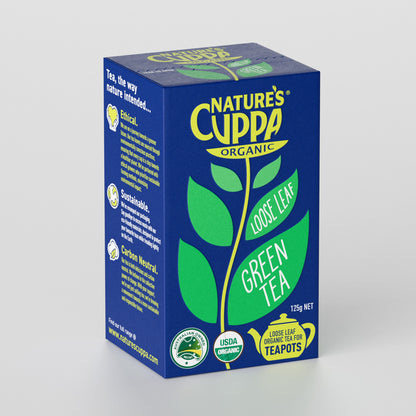 3D Front View of Nature's Cuppa Organic Green Loose Leaf Tea 125g