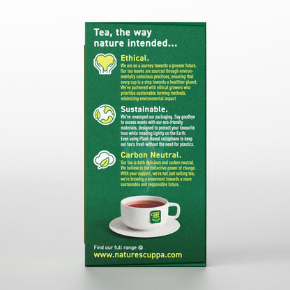 2D Back View of Nature's Cuppa Organic Green Tea Bags 60