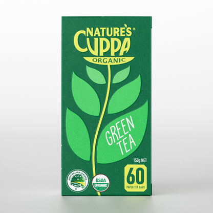 2D Front View of Nature's Cuppa Organic Green Tea Bags 60