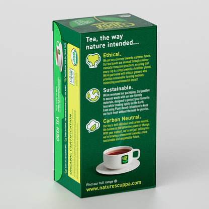 3D Back View of Nature's Cuppa Organic Green Tea Bags 60