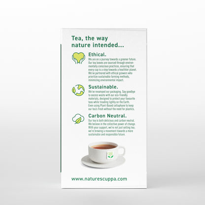 2D Back View of Nature's Cuppa Organic Peppermint Herbal Infusion Tea Bags 50