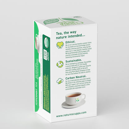 3D Back View of Nature's Cuppa Organic Peppermint Herbal Infusion Tea Bags 50