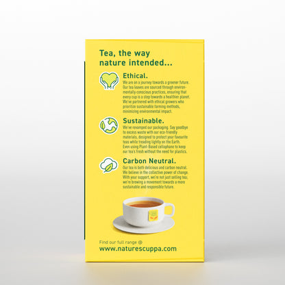 2D Back View of Nature's Cuppa Organic Turmeric, Ginger and Cinnamon Tea Bags 50