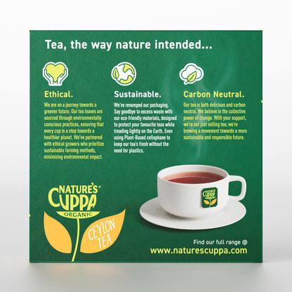 2D Back View of Nature's Cuppa Organic Ceylon Tea Bags 120